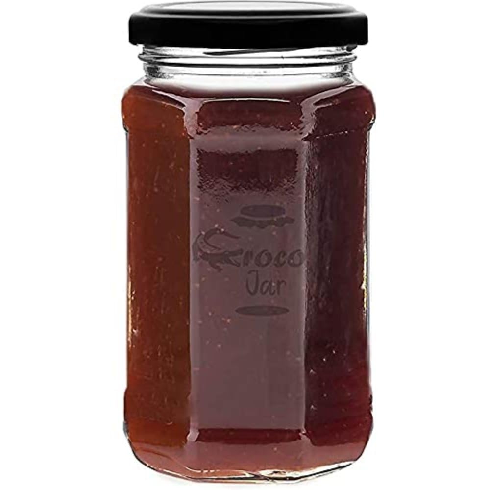 CROCO JAR Glass Jars and Storage Containers Air Tight Lid For Herbs, Foods, Jams, Liquid, Small Spice Jars - 500 Ml Glass Pickle